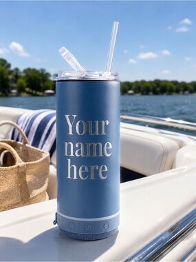 Custom Engraved Bluetooth Can Cooler Tumbler With Speaker